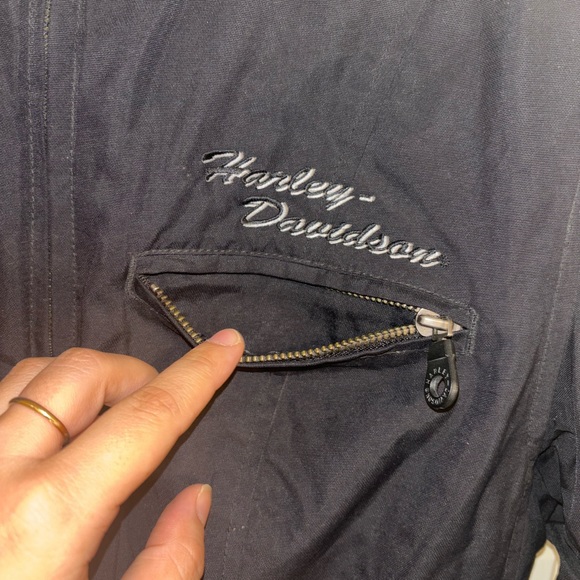 Harley Davidson Jacket Ladies Womens Size Medium Black Quilted/Nylon - Picture 6 of 16